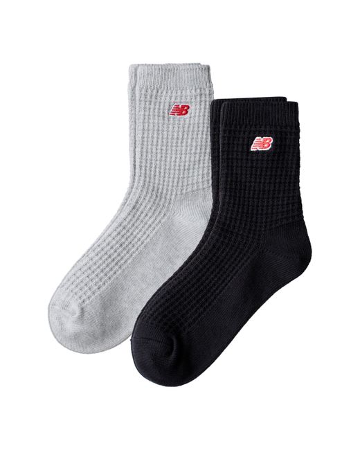 Waffle knit ankle socks 2 pack di New Balance in Blue