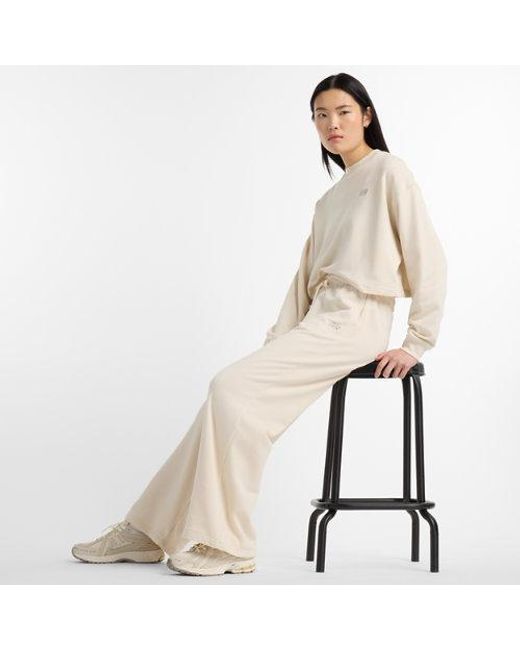 New Balance White Coastal Fleece Pant