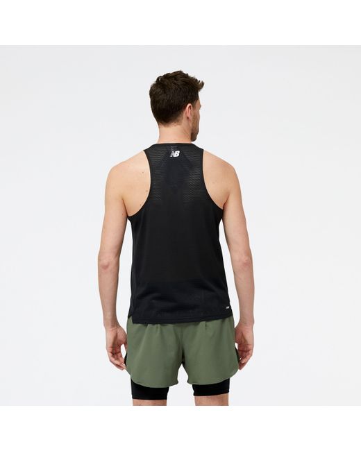New Balance Accelerate Pacer Singlet In Black Poly Knit for men