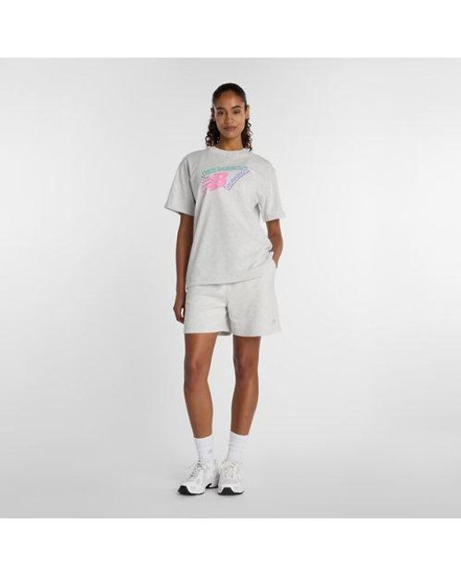 New Balance White Classic Tri-Logo T-Shirt