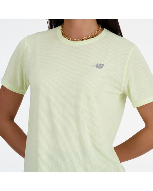 New Balance Yellow Athletics T-shirt In Poly Knit