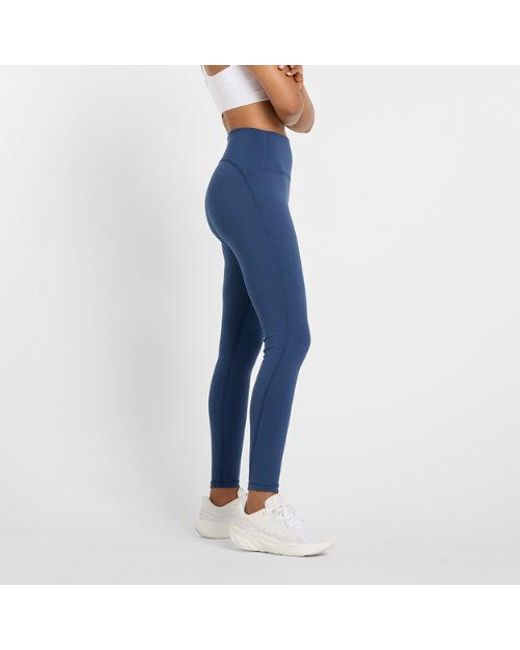 New Balance Blue Nb Sleek High Rise 27" Leggings