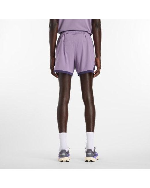 New Balance Purple Rc Essential Short 5" for men