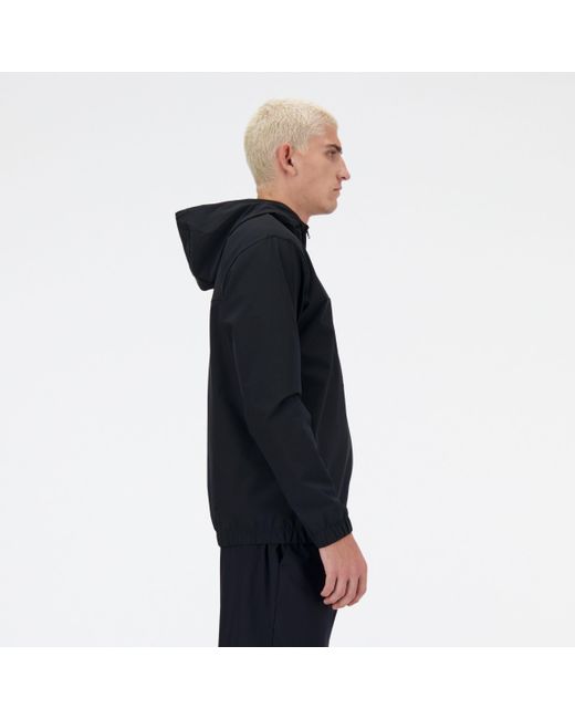 New Balance Woven Full Zip Jacket In Black Polywoven for men
