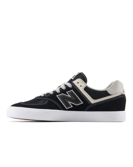 New Balance Blue Nb Numeric 574 Vulc In Black/grey Suede/mesh for men