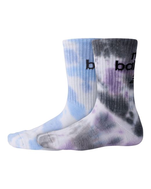 New Balance Blue Unisex Nb Essential Tie Dye Midcalf Socks 2 Pack