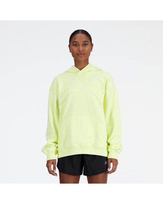 Femme Athletics French Terry Hoodie En, Cotton Fleece, Taille New Balance en coloris Green