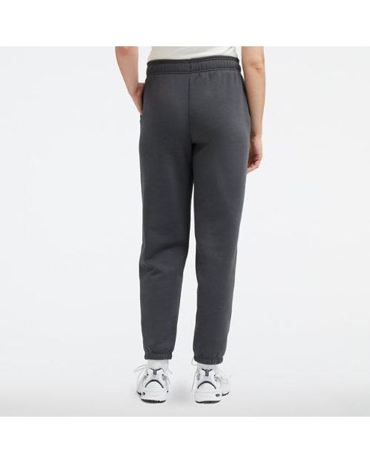 New Balance Linear Heritage Brushed Back Fleece Sweatpant In Black Poly Fleece Lyst UK