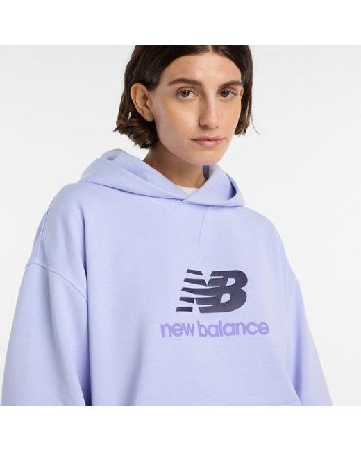 New Balance Blue Athletics French Terry Logo Hoodie