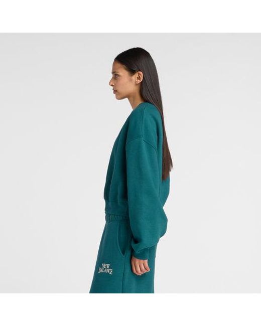 New Balance Green Trackside Fleece Crew