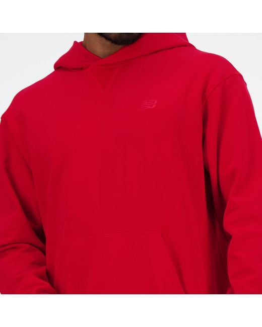 New Balance Red Athletics French Terry Hoodie for men
