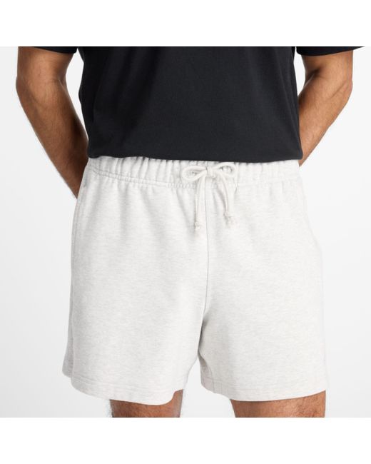 New Balance Gray Athletics French Terry Short 5" In Cotton for men