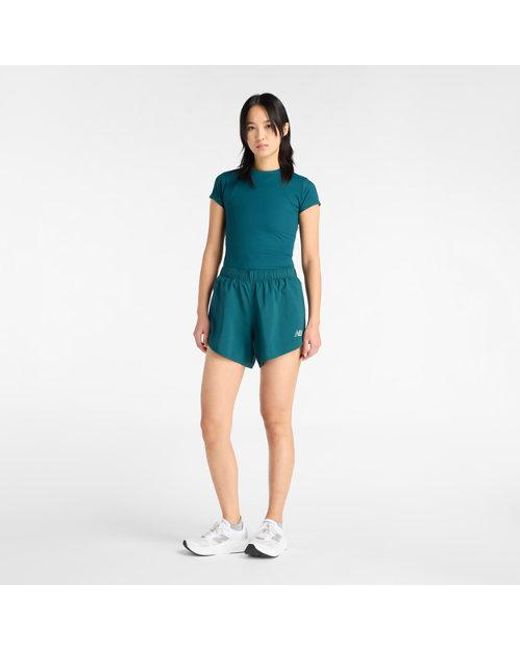 New Balance Blue Ribbed Fitted T-Shirt