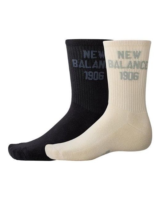 Unisexe 1906 Midcalf Socks 2 Pack En Blanc/Noir/, Cotton, Taille New Balance en coloris Natural