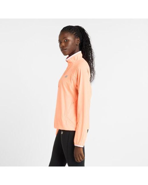 Femme Ultra Light Half Zip En, Polytissé, Taille New Balance en coloris Pink
