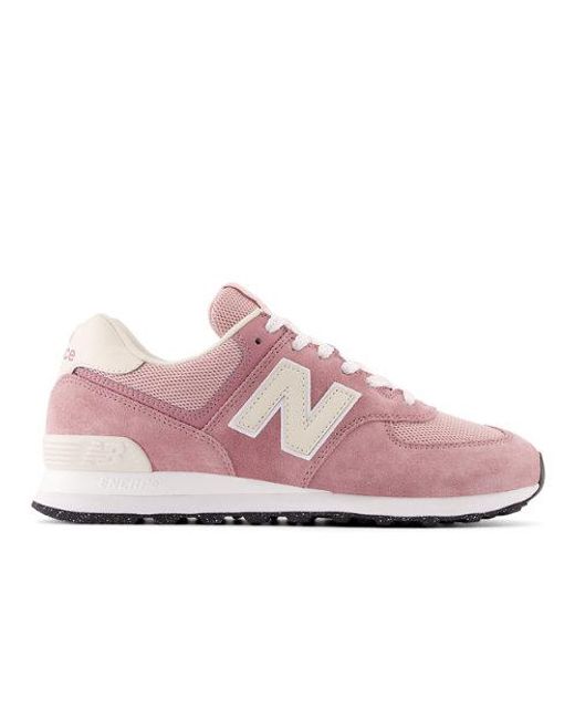 New Balance 574 In Pink/beige Suede/mesh