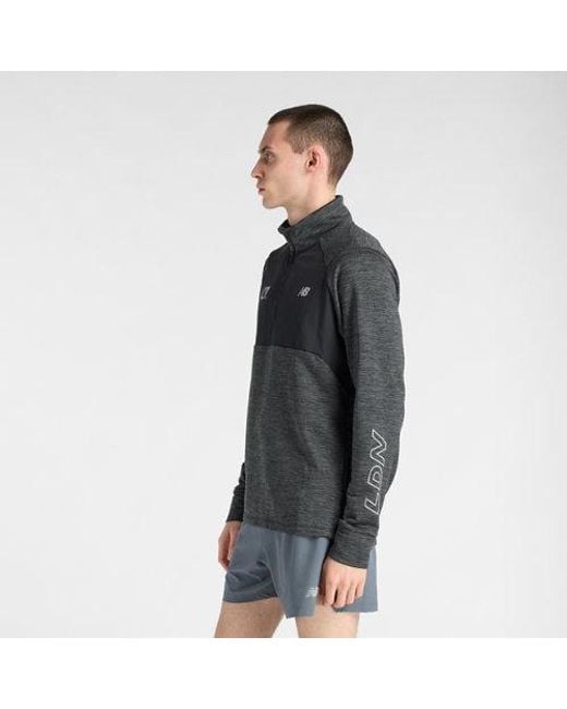 New Balance Black London Edition Rc Essential Heat Grid Half Zip Ldn for men