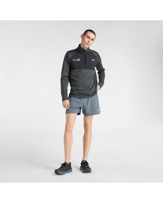 New Balance Black London Edition Rc Essential Heat Grid Half Zip Ldn for men