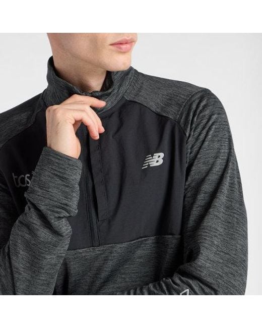 New Balance Black London Edition Rc Essential Heat Grid Half Zip Ldn for men