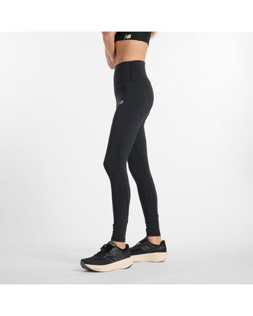 Mujer Nb Sleek High Rise Legging 27" En, Poly Knit, Talla New Balance de color Black