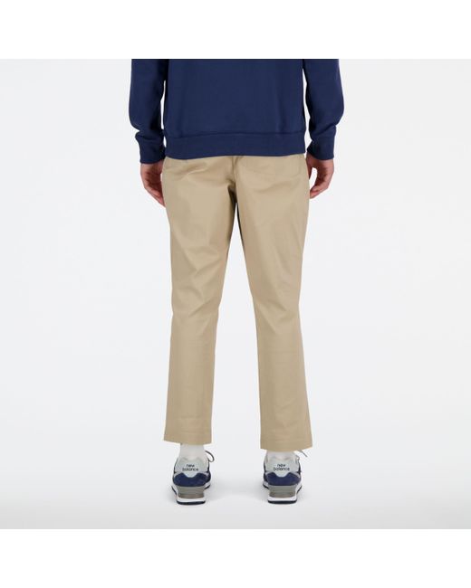 New Balance Blue Twill Straight Pant 28" In Cotton Twill for men