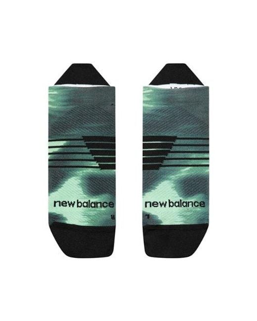 Pro Run Tab Socks 1 Pair, Nylon, Taglia di New Balance in Green