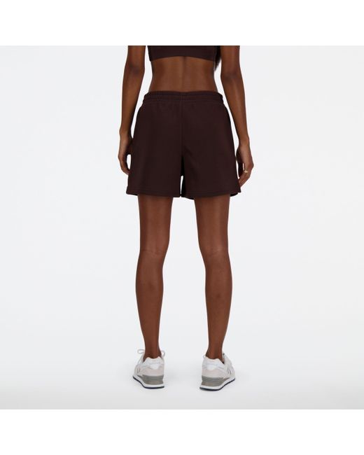 Linear heritage french terry short New Balance de color Brown