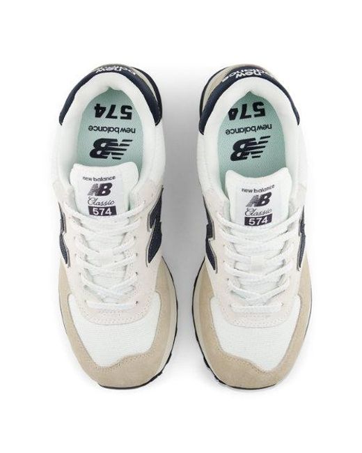 New Balance White 574 Sneakers