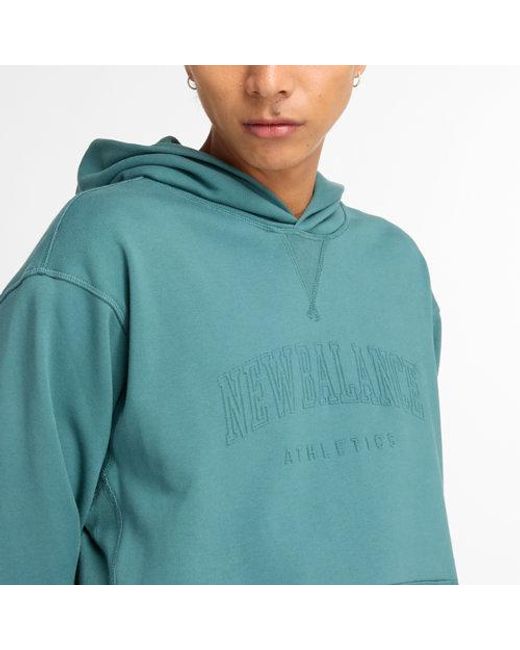 New Balance Blue Embossed Varsity Hoodie for men