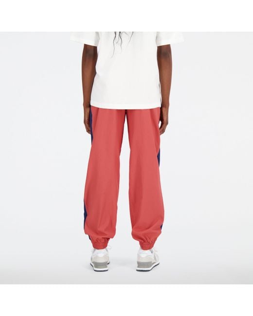 New Balance Athletics Remastered Woven Pant In Red Polywoven