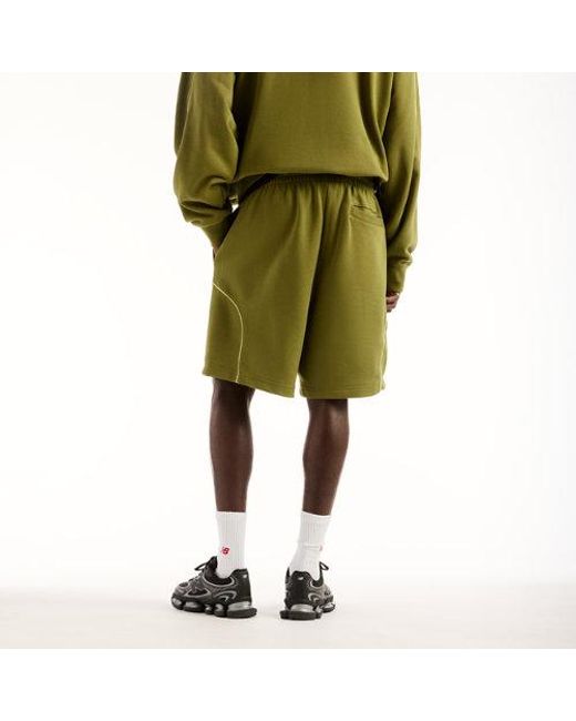 New Balance Green Trackside French Terry Short 7" for men