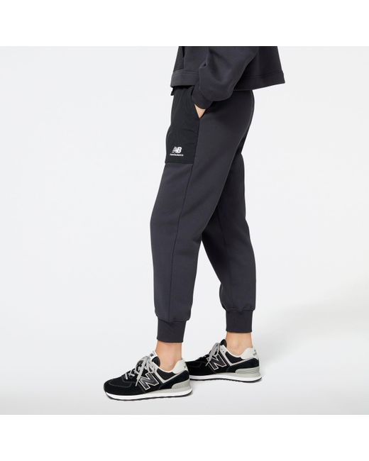 New Balance Black Nb athletics fleece woven mix pant