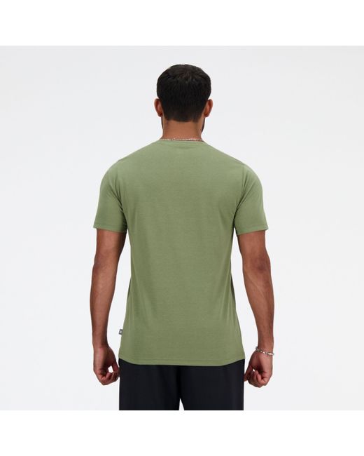 New Balance Sport Essentials Heathertech Graphic T-shirt In Green Poly Knit for men