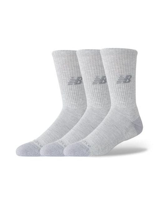 New Balance Gray Active Crew Socks 3 Pack