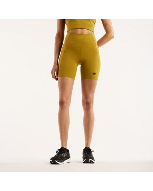New Balance Yellow Rc Elite Storage Short 6"