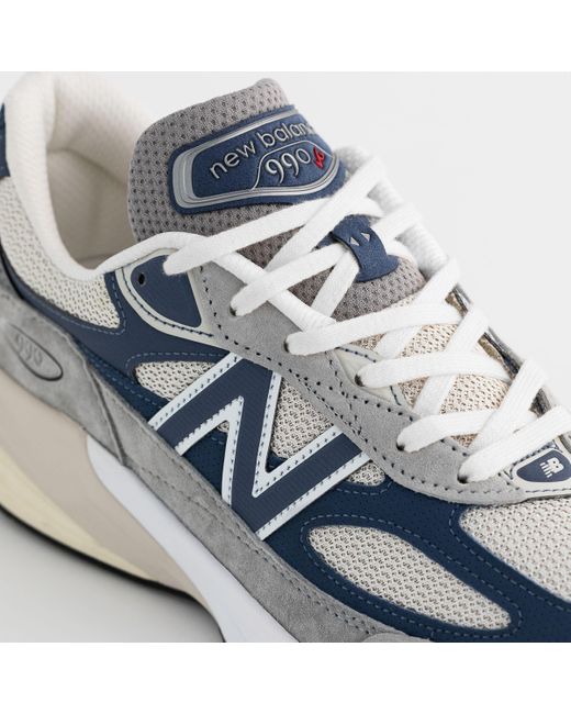 New Balance Gray Made In Usa 990v6 In Grey/blue Leather