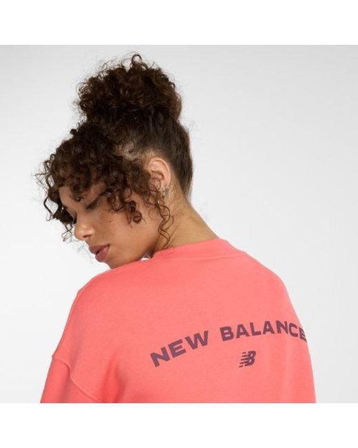 New Balance Red Reimagined Fleece Crew