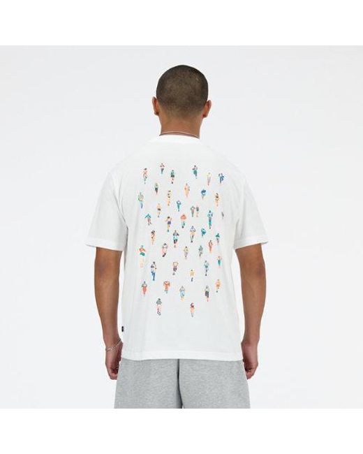 Homme Sport Essentials Runners T-Shirt En, Cotton, Taille New Balance pour homme en coloris White