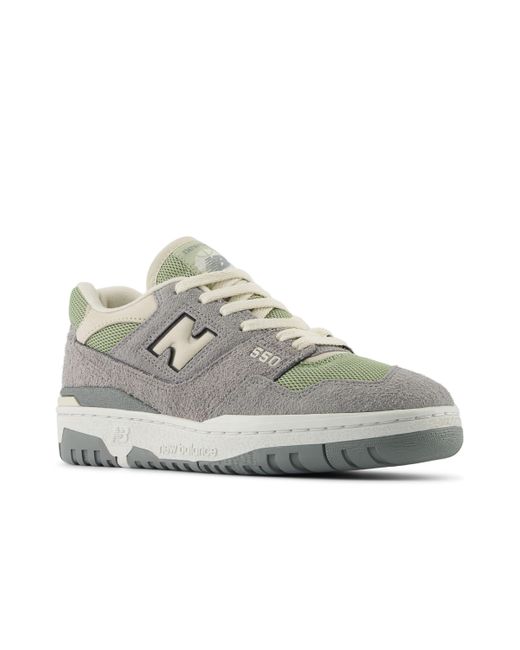 New Balance Gray 550 In Suede/mesh