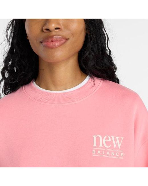 New Balance Pink Reimagined Fleece Crew