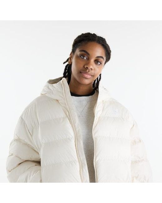 New Balance White Boston Puffer Jacket