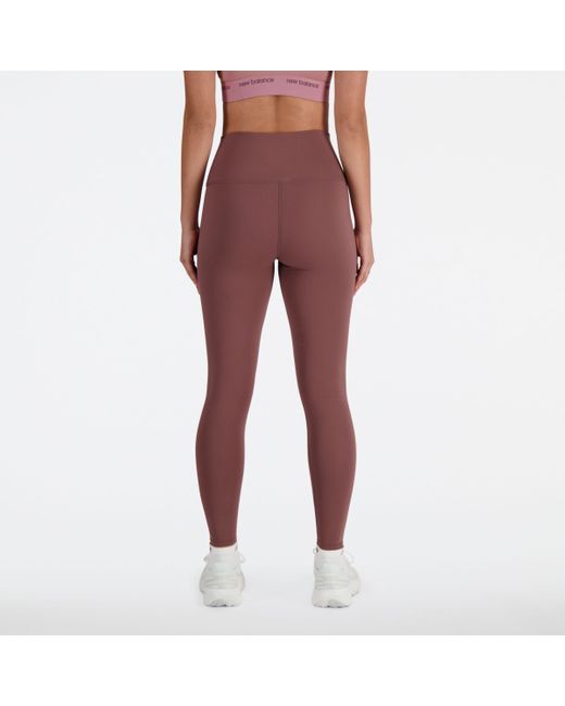New Balance Red Nb Harmony High Rise legging 25" In Brown Poly Knit