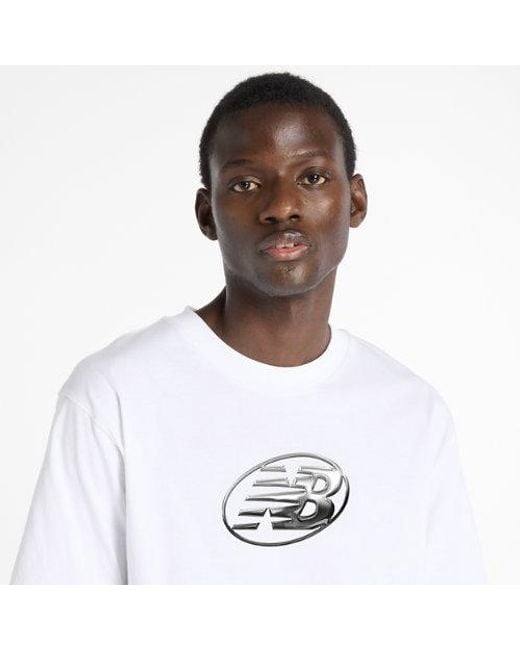 Hombre Chrome Nb T-Shirt En, Algodón, Talla New Balance de hombre de color White