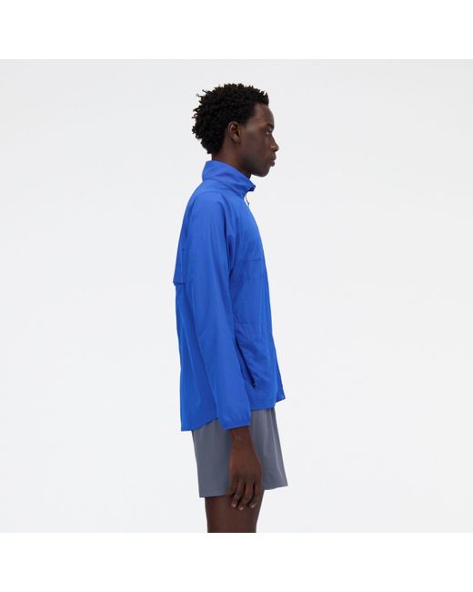 New Balance Blue Athletics Graphic Packable Jacket for men