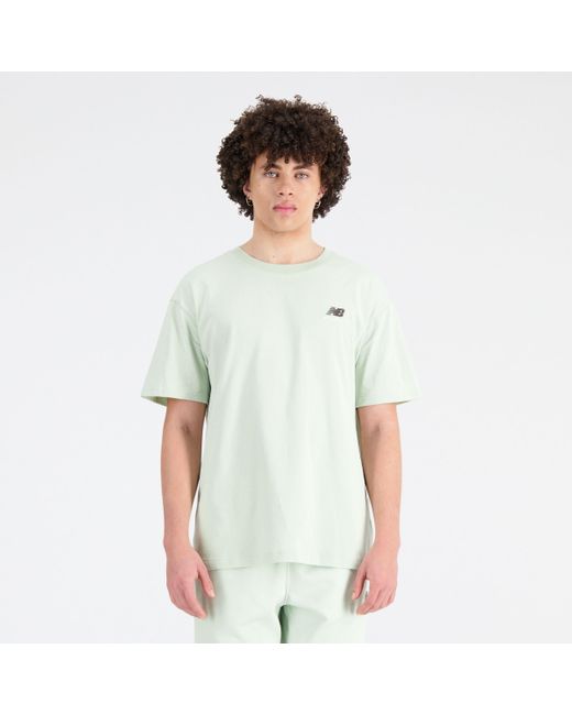 T-shirt uni-ssentials cotton in verde di New Balance in Green