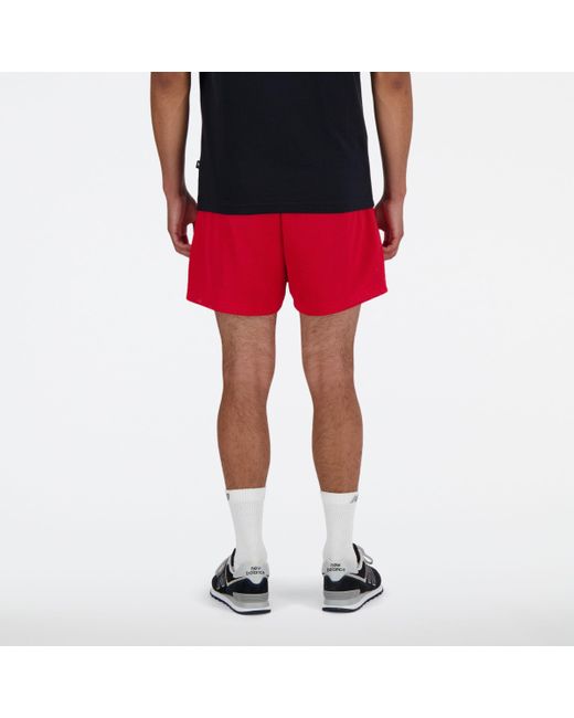 New Balance Red Sport Essentials Mesh Short 5" for men