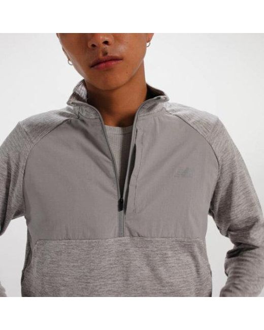 New Balance Brown Rc Essential Heat Grid 1/2 Zip for men