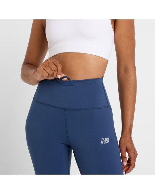 New Balance Blue Nb Sleek High Rise 27" Leggings