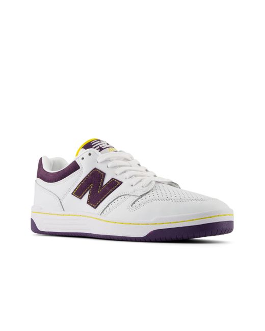 New Balance Nb Numeric 480 In White/purple Suede/mesh for men