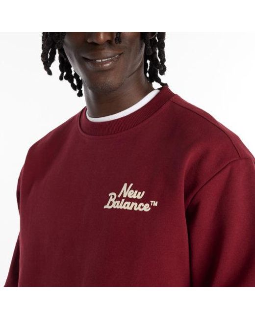 New Balance Red Lunar New Year Crew Sweatshirt for men